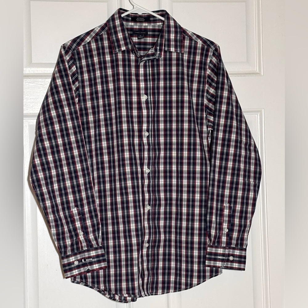 Tommy Hilfiger Multicolor Plaid Button-Down Shirt Boys size 18 Preowned